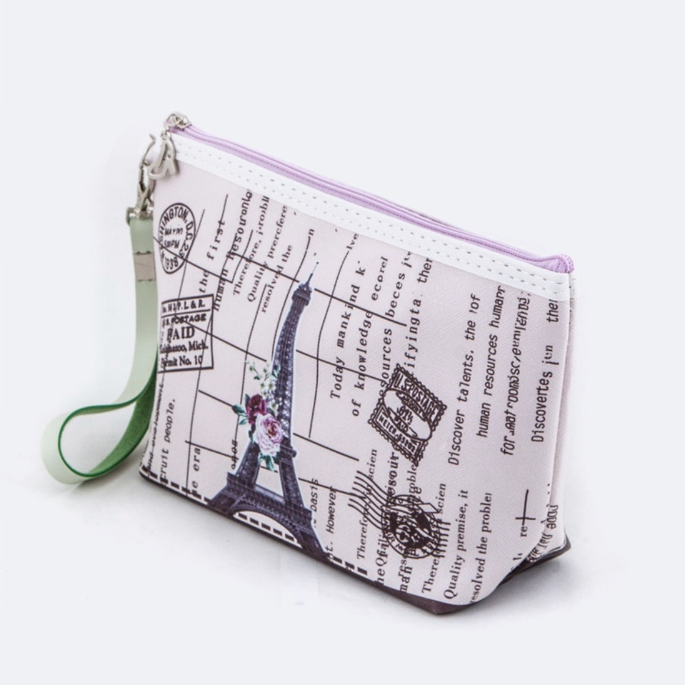 Paris Themed Wristlet Pouch